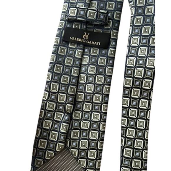 Valerio Garati mens tie w square pattern business professional polyester - Picture 2 of 7